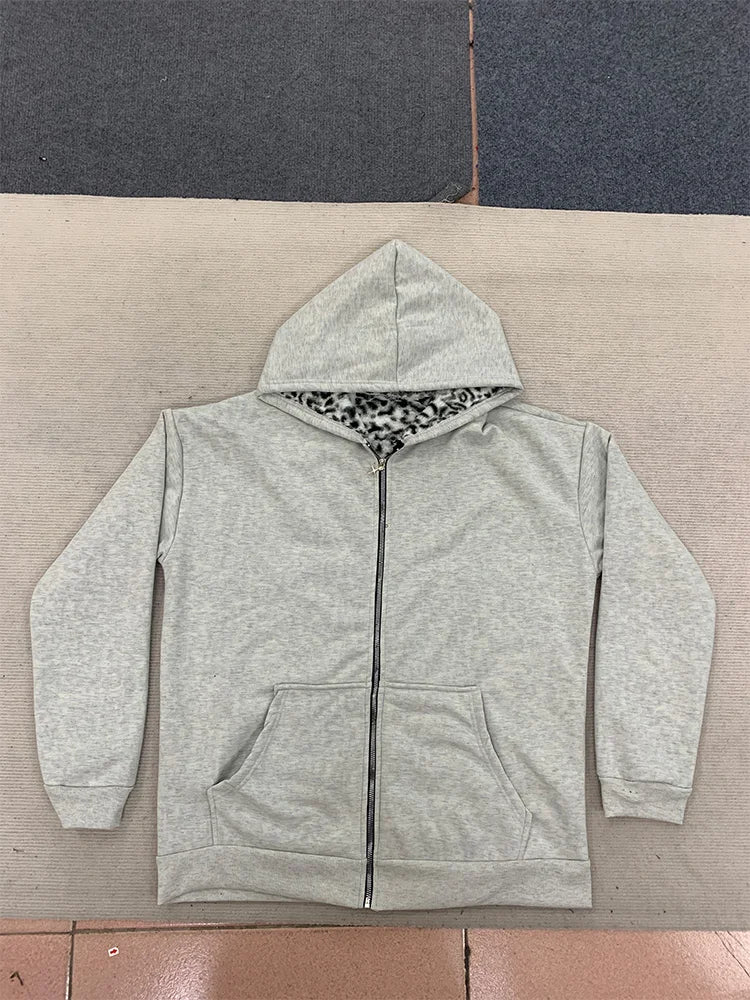 LEAPORDPRINT ZipUp Hoodie