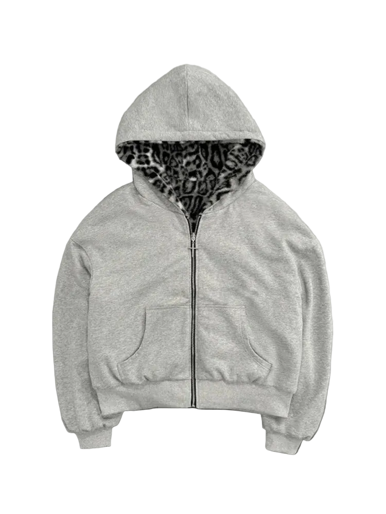 LEAPORDPRINT ZipUp Hoodie